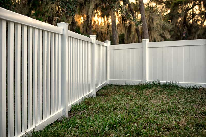 White wooden fencing